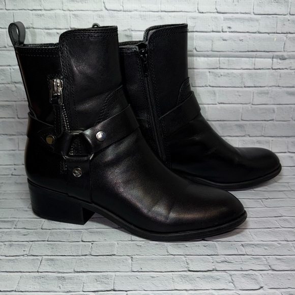 Marc Fisher Black Ankle Motorcycle Booties women - Picture 2 of 7